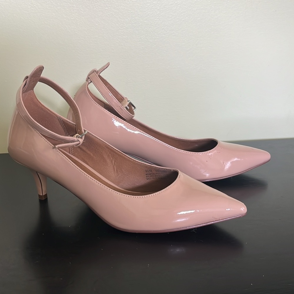 14th & Union patent leather heels with ankle strap
